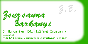 zsuzsanna barkanyi business card